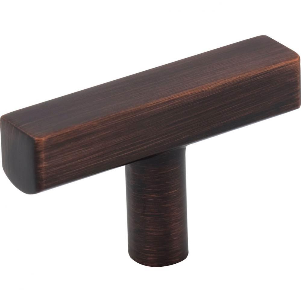 2'' Brushed Oil Rubbed Bronze Dominique Cabinet ''T'' Knob