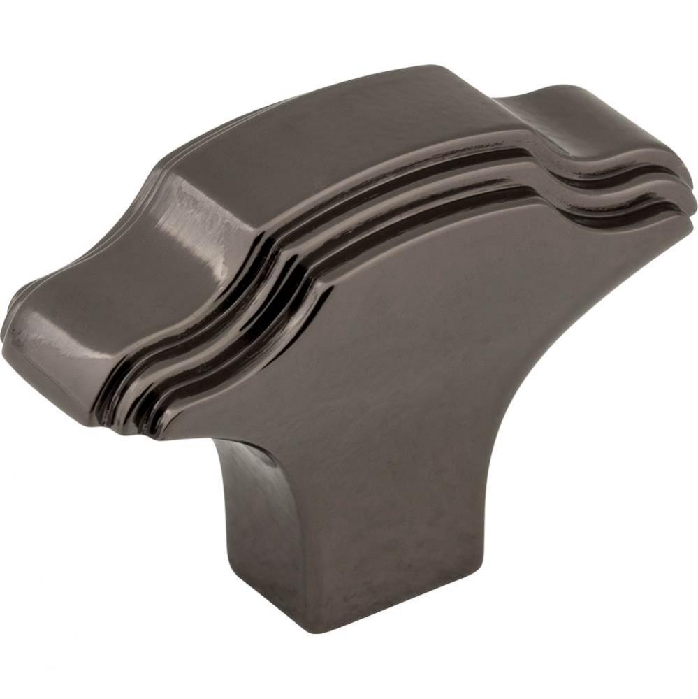 1-11/16'' Overall Length Black Nickel Oblong Maybeck Cabinet Knob