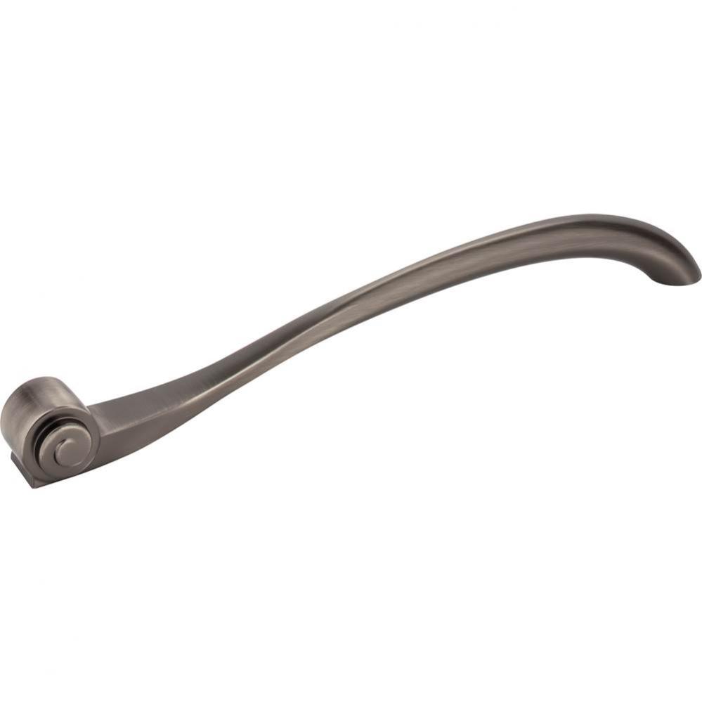 12'' Center-to-Center Brushed Pewter Duval Vertical Cabinet Pull