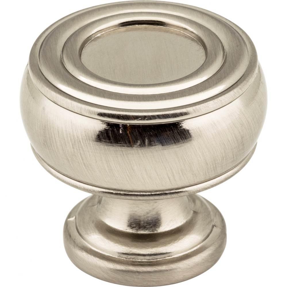 1-3/16'' Diameter Satin Nickel Barrel Bremen 2 Cabinet Knob