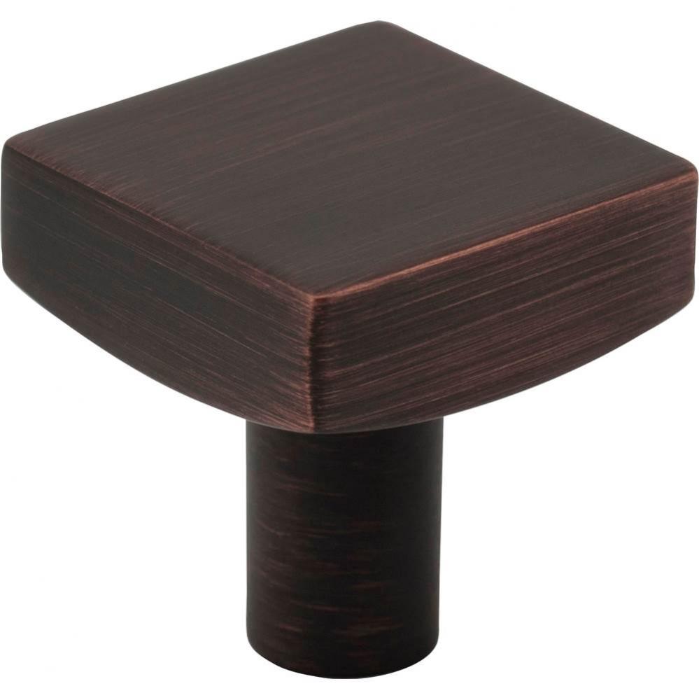 1-1/8'' Overall Length Brushed Oil Rubbed Bronze Square Dominique Cabinet Knob