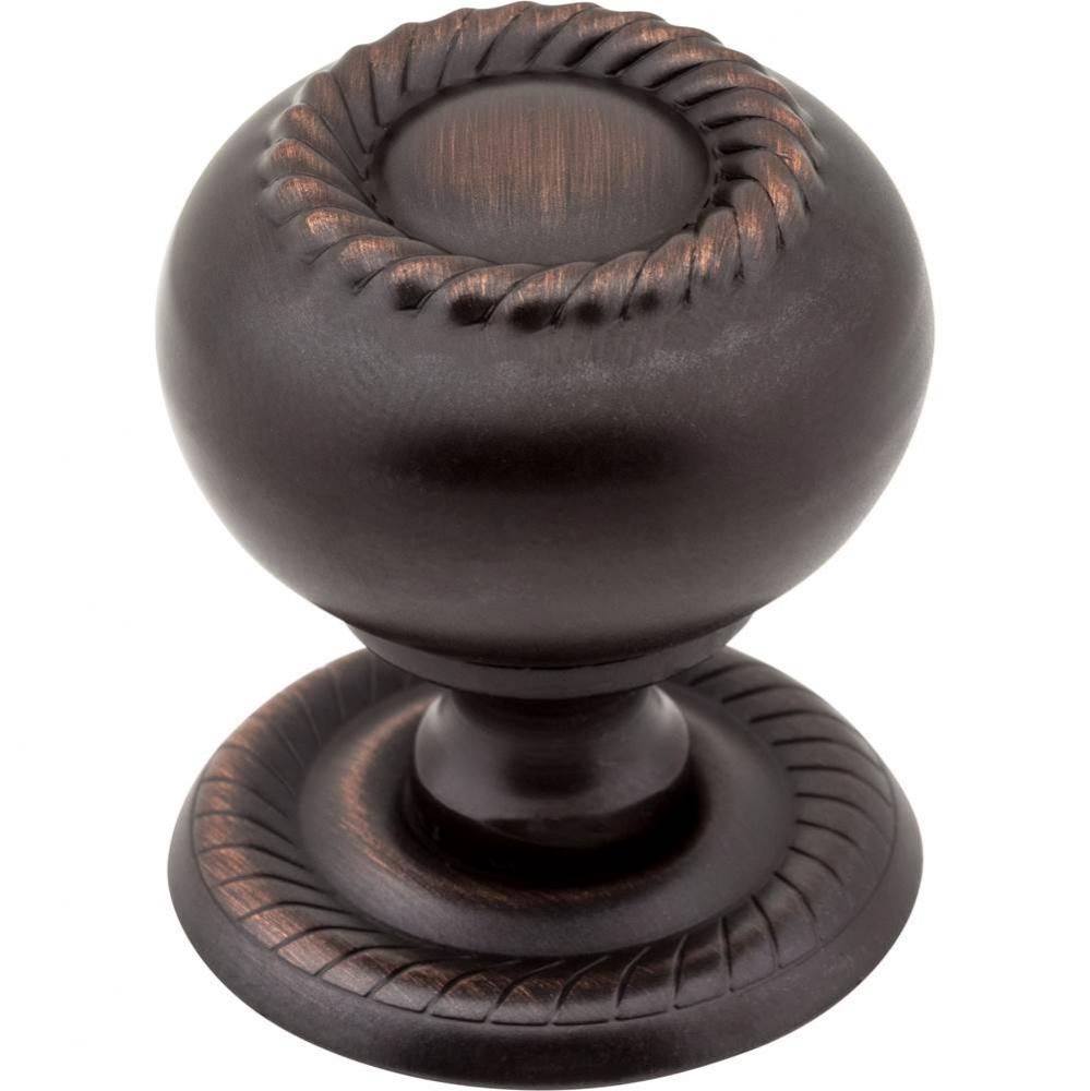 1-1/4'' Diameter Brushed Oil Rubbed Bronze Rope Rhodes Cabinet Knob