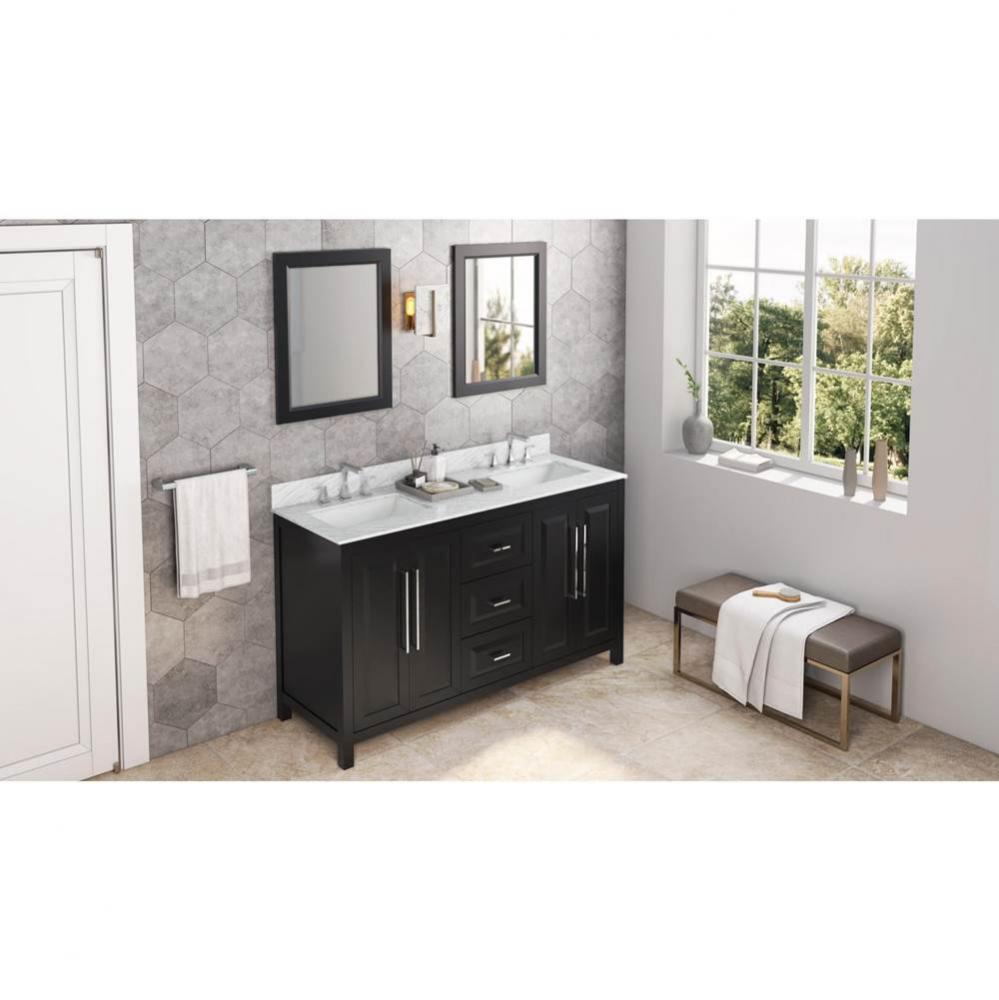 60'' Black Cade Vanity, double bowl