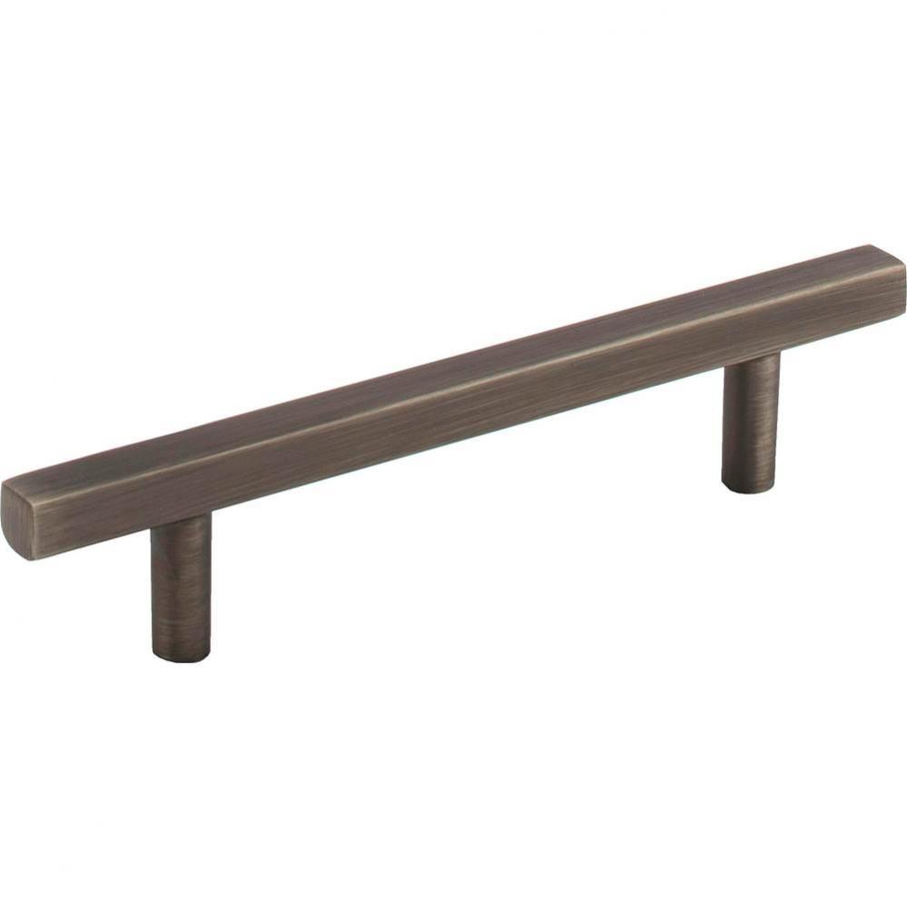 96 mm Center-to-Center Brushed Pewter Square Dominique Cabinet Bar Pull