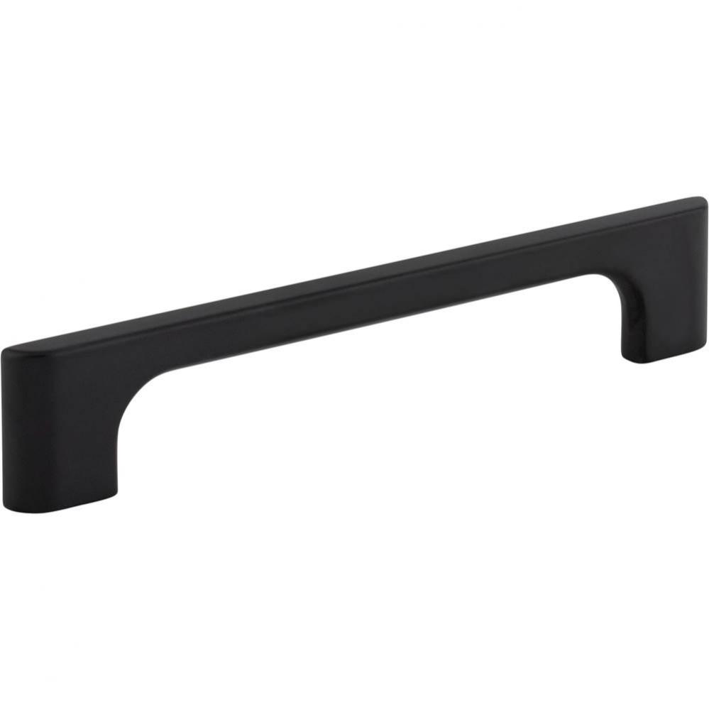 128 mm Center-to-Center Matte Black Asymmetrical Leyton Cabinet Pull