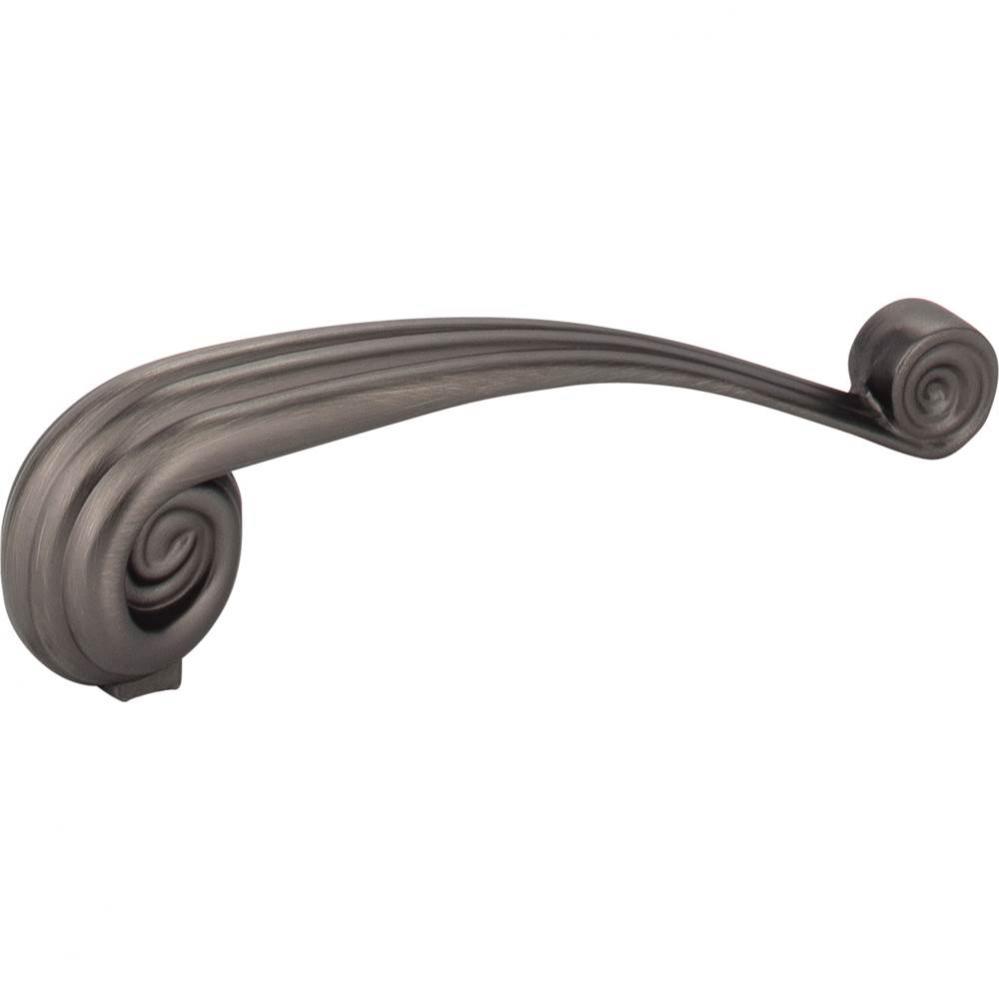 96 mm Center-to-Center Brushed Pewter Lille Vertival Cabinet Pull