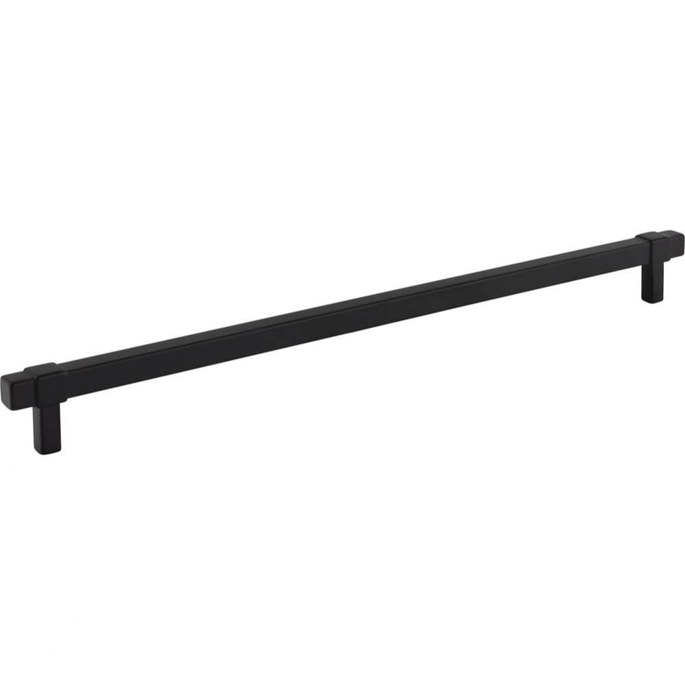 305 mm Center-to-Center Matte Black Square Zane Cabinet Pull