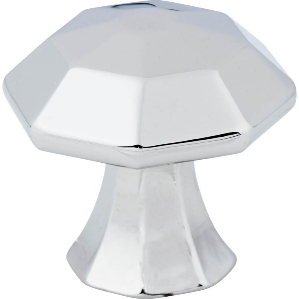 1-1/4'' Overall Length Polished Chrome Octagonal Wheeler Cabinet Knob