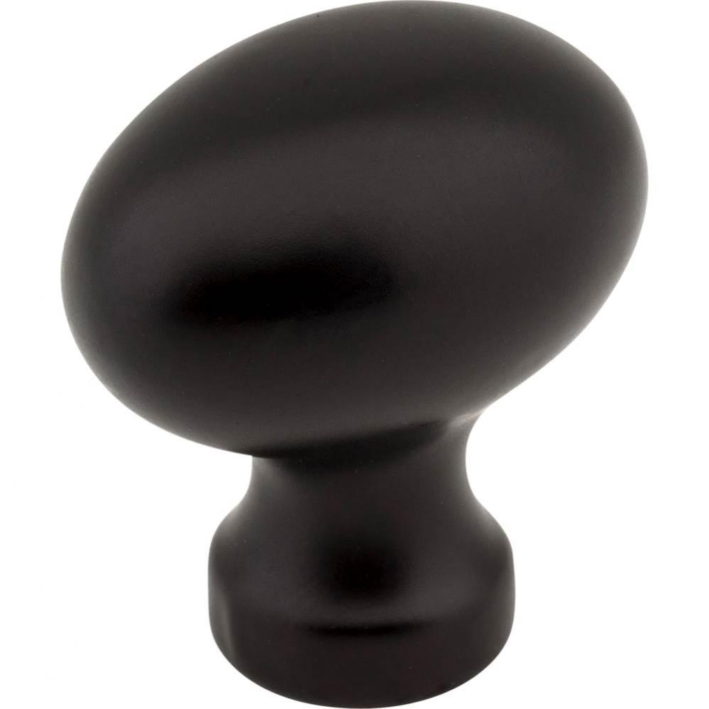 1-3/16'' Overall Length Matte Black Football Bordeaux Cabinet Knob