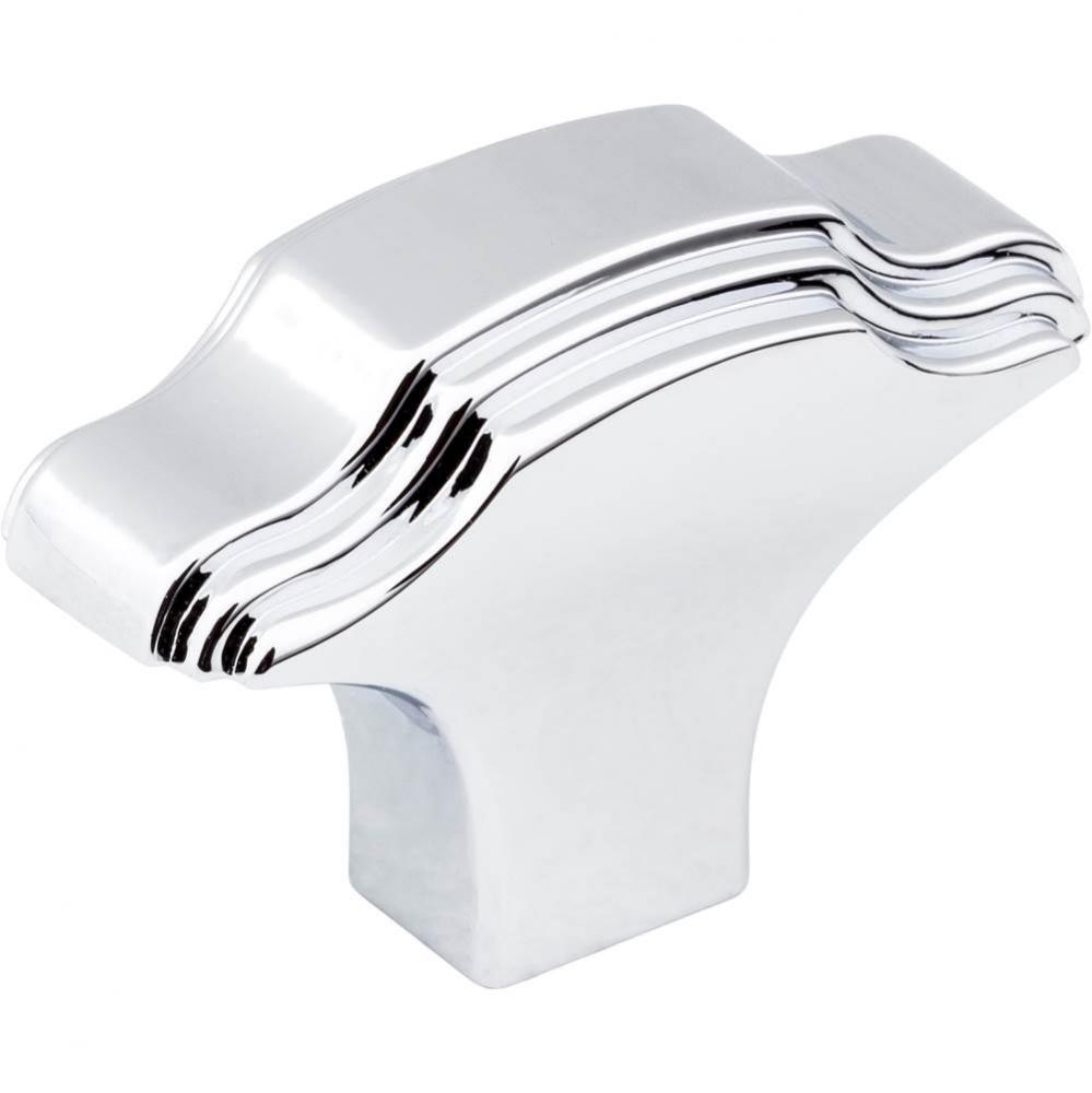 1-11/16'' Overall Length Polished Chrome Oblong Maybeck Cabinet Knob