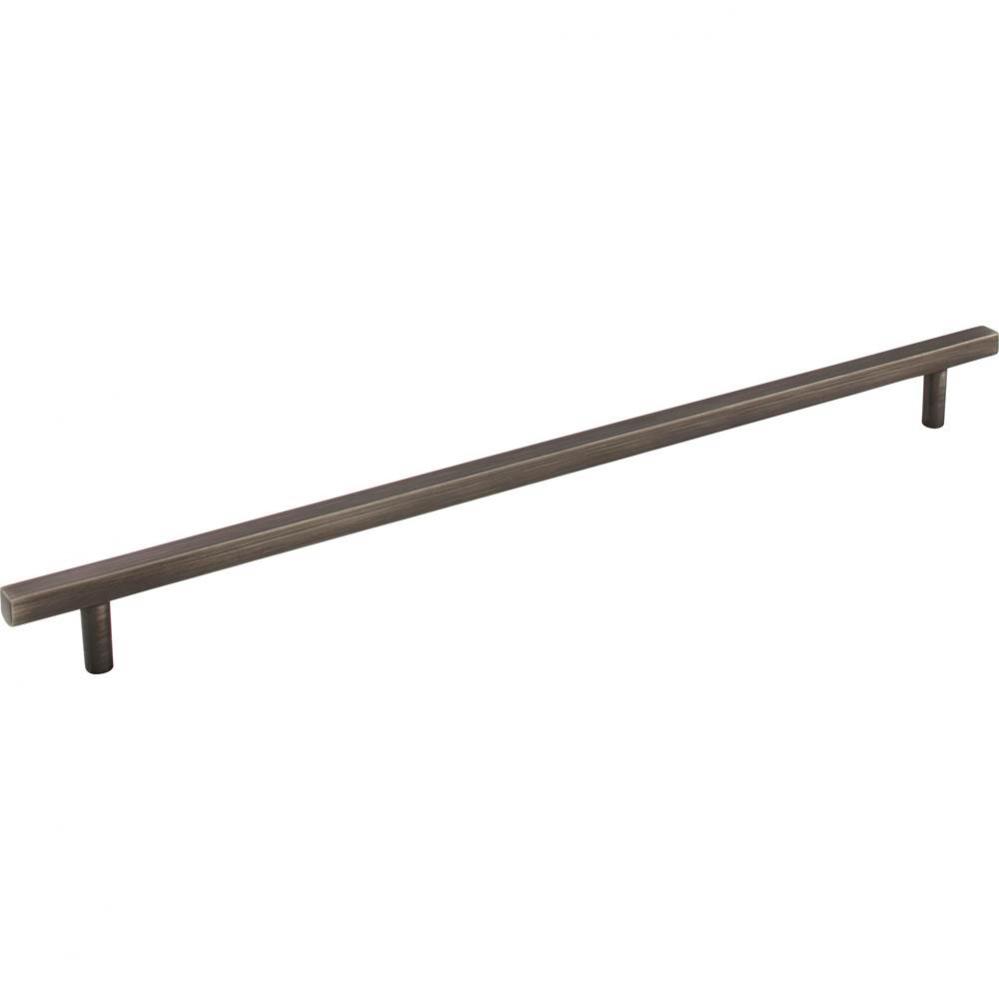 305 mm Center-to-Center Brushed Pewter Square Dominique Cabinet Bar Pull