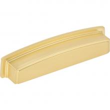 Jeffrey Alexander 141-128BG - 128 mm Center Brushed Gold Square-to-Center Square Renzo Cabinet Cup Pull