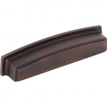 Jeffrey Alexander 141-128DBAC - 128 mm Center Brushed Oil Rubbed Bronze Square-to-Center Square Renzo Cabinet Cup Pull