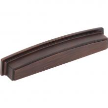 Jeffrey Alexander 141-160DBAC - 160 mm Center Brushed Oil Rubbed Bronze Square-to-Center Square Renzo Cabinet Cup Pull