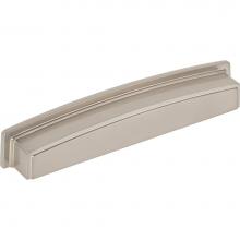 Jeffrey Alexander 141-160SN - 160 mm Center Satin Nickel Square-to-Center Square Renzo Cabinet Cup Pull