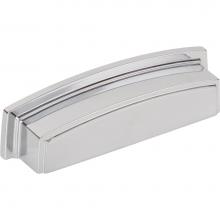 Jeffrey Alexander 141-96PC - 96 mm Center Polished Chrome Square-to-Center Square Renzo Cabinet Cup Pull