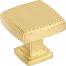 Jeffrey Alexander 141BG - 1-1/4'' Overall Length Brushed Gold Square Renzo Cabinet Knob