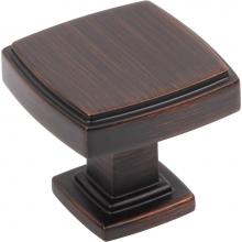 Jeffrey Alexander 141DBAC - 1-1/4'' Overall Length Brushed Oil Rubbed Bronze Square Renzo Cabinet Knob