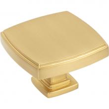 Jeffrey Alexander 141L-BG - 1-3/4'' Overall Length Brushed Gold Square Renzo Cabinet Knob