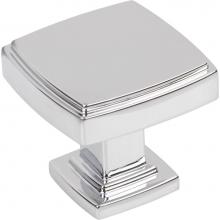 Jeffrey Alexander 141PC - 1-1/4'' Overall Length Polished Chrome Square Renzo Cabinet Knob