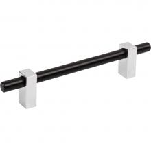 Jeffrey Alexander 478-128MBPC - 128 mm Center-to-Center Matte Black with Polished Chrome Larkin Cabinet Bar Pull