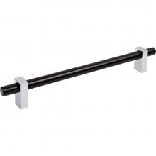 Jeffrey Alexander 478-12MBPC - 12'' Center-to-Center Matte Black with Polished Chrome Larkin Appliance Pull