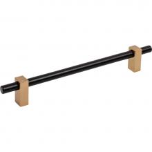Jeffrey Alexander 478-192MBSBZ - 192 mm Center-to-Center Matte Black with Satin Bronze Larkin Cabinet Bar Pull
