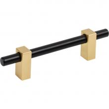 Jeffrey Alexander 478-96MBBG - 96 mm Center-to-Center Matte Black with Brushed Gold Larkin Cabinet Bar Pull