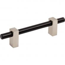 Jeffrey Alexander 478-96MBSN - 96 mm Center-to-Center Matte Black with Satin Nickel Larkin Cabinet Bar Pull