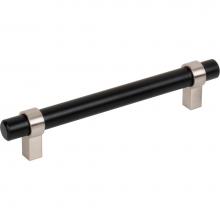 Jeffrey Alexander 5128MBSN - 128 mm Center-to-Center Matte Black with Satin Nickel Key Grande Cabinet Bar Pull