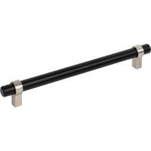 Jeffrey Alexander 5192MBSN - 192 mm Center-to-Center Matte Black with Satin Nickel Key Grande Cabinet Bar Pull