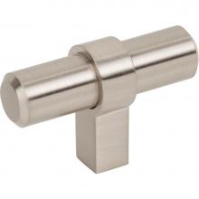 Jeffrey Alexander 51SN - 2'' Overall Length Satin Nickel Key Grande Cabinet ''T'' Knob