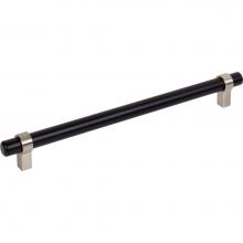 Jeffrey Alexander 5224MBSN - 224 mm Center-to-Center Matte Black with Satin Nickel Key Grande Cabinet Bar Pull