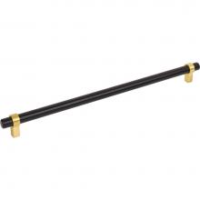 Jeffrey Alexander 5319MBBG - 319 mm Center-to-Center Matte Black with Brushed Gold Key Grande Cabinet Bar Pull