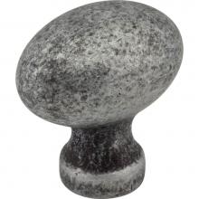 Jeffrey Alexander 3990-SIM - 1-3/16'' Overall Length Distressed Antique Silver Football Bordeaux Cabinet Knob