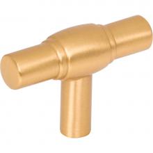 Jeffrey Alexander 885L-BG - 2'' Brushed Gold Hayworth Cabinet ''T'' Knob