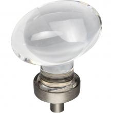 Jeffrey Alexander G110L-BNBDL - 1-5/8'' Overall Length Brushed Pewter Football Glass Harlow Cabinet Knob