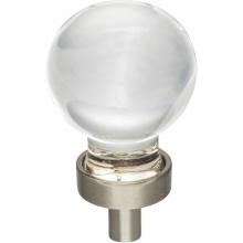 Jeffrey Alexander G130SN - 1-1/16'' Diameter Satin Nickel Sphere Glass Harlow Cabinet Knob