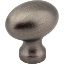 Jeffrey Alexander 3990-BNBDL - 1-3/16'' Overall Length Brushed Pewter Football Bordeaux Cabinet Knob