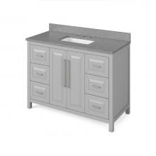 Jeffrey Alexander VKITCAD48GRSGR - 48'' Grey Cade Vanity, Steel Grey Cultured Marble Vanity Top, undermount rectangle bowl