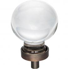 Jeffrey Alexander G130L-DBAC - 1-3/8'' Diameter Brushed Oil Rubbed Bronze Sphere Glass Harlow Cabinet Knob