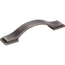 Jeffrey Alexander 80152-96BNBDL - 96 mm Center-to-Center Brushed Pewter Strap Mirada Cabinet Pull