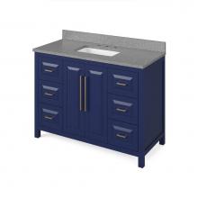 Jeffrey Alexander VKITCAD48BLSGR - 48'' Hale Blue Cade Vanity, Steel Grey Cultured Marble Vanity Top, undermount rectangle