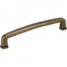 Jeffrey Alexander 1092-128AEM - 128 mm Center-to-Center Lightly Distressed Antique Brass Square Milan 1 Cabinet Pull