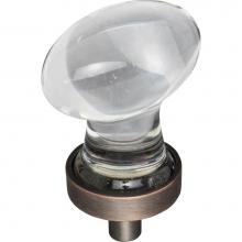 Jeffrey Alexander G110DBAC - 1-1/4'' Overall Length Brushed Oil Rubbed Bronze Football Glass Harlow Cabinet Knob