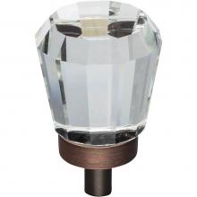 Jeffrey Alexander G150DBAC - 1'' Overall Length Brushed Oil Rubbed Bronze Faceted Glass Harlow Cabinet Knob