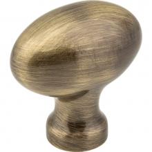 Jeffrey Alexander 3991AB - 1-9/16'' Overall Length Brushed Antique Brass Football Lyon Cabinet Knob