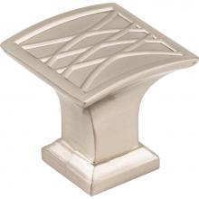 Jeffrey Alexander 535SN - 1-1/4'' Overall Length Satin Nickel Square Geometric Pattern Aberdeen Cabinet Knob