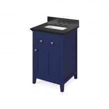 Jeffrey Alexander VKITCHA24BLBGR - 24'' Hale Blue Chatham Vanity, Black Granite Vanity Top, undermount rectangle bowl