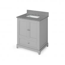 Jeffrey Alexander VKITADD30GRSGR - 30'' Grey Addington Vanity, Steel Grey Cultured Marble Vanity Top, undermount rectangle